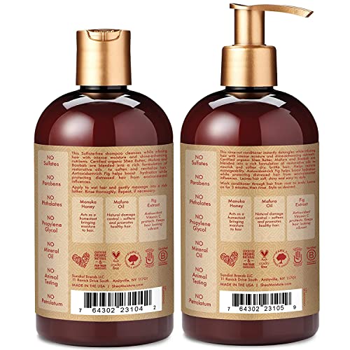 Shea Moisture Shampoo and Conditioner Set, Manuka Honey, Mafura Oil
