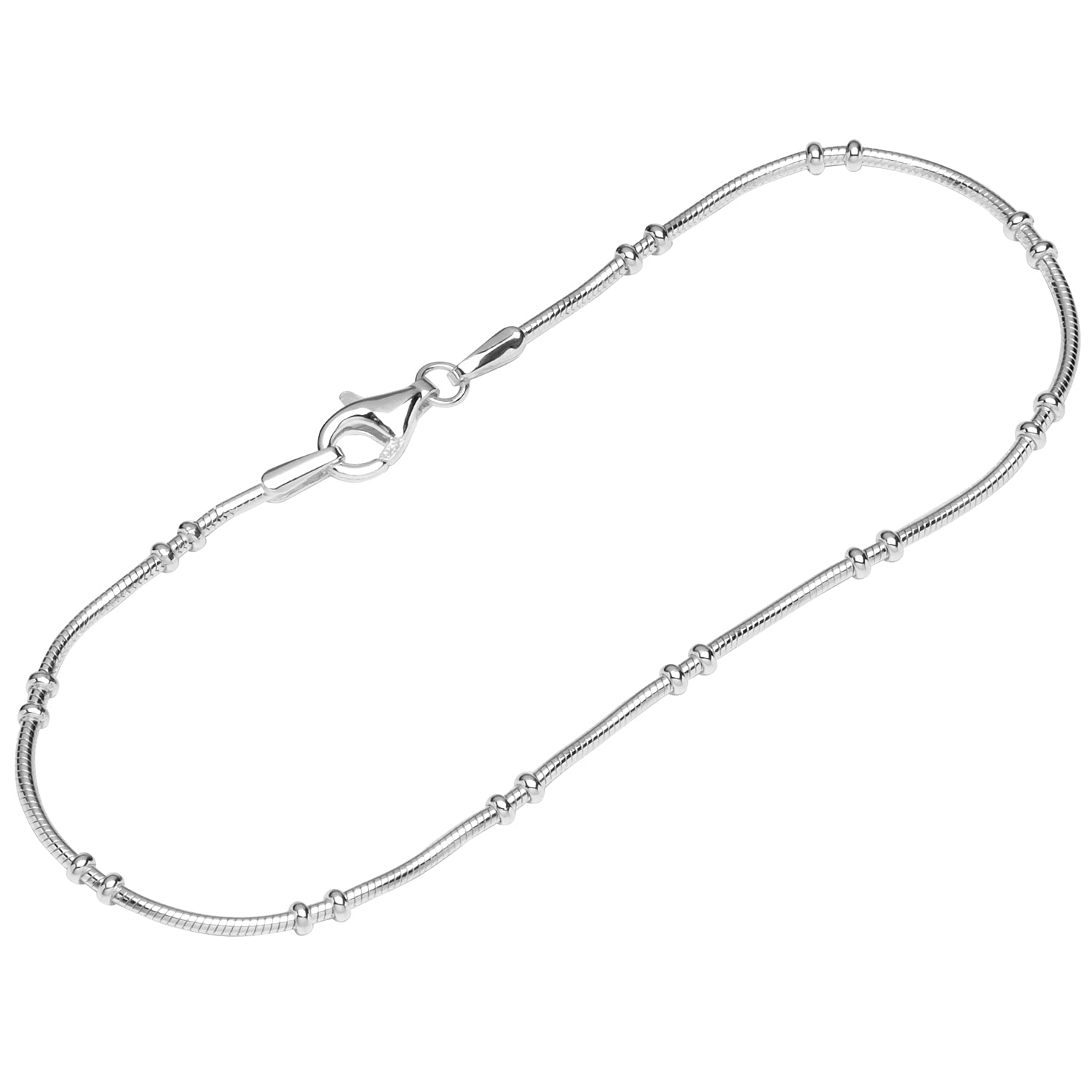 NKlaus bracelet 925 Sterling Silver 19cm snake chain diamond twisted new 12451