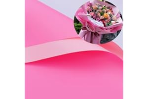XICHEN 20 Sheets/Double-Sided Colors Flower Wrapping Paper,Waterproof Florist Bouquet Paper,DIY Crafts,Different Double-Sided Colors 58 x 58cm(22.8x 22.8 inch) (Light Pink+Orchid Purple)