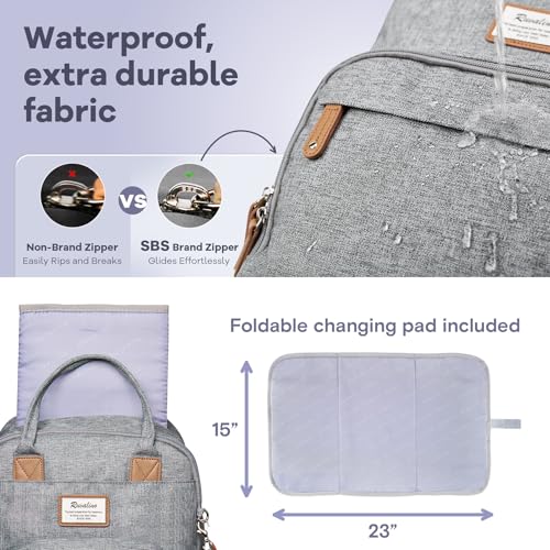 Diaper Bag Backpack RUVALINO Large Multifunction Travel Back Pack Maternity Baby Nappy Changing Bags