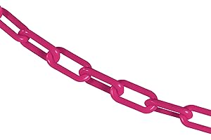 Mr. Chain Plastic Barrier Chain, Safety Pink, 1.5-Inch Link Diameter, 25-Foot Length (30025-25)
