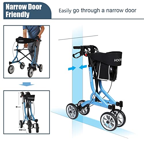 koosom Rollator Walker for Seniors with Seat, Fold Up Lightweight