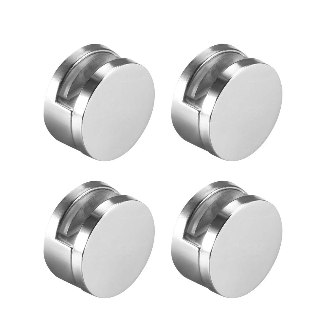 sourcing map Mirror Clips Zinc Alloy Glass Clips Clamps Holder Round Shape for 5mm Thick Mirror 4pcs