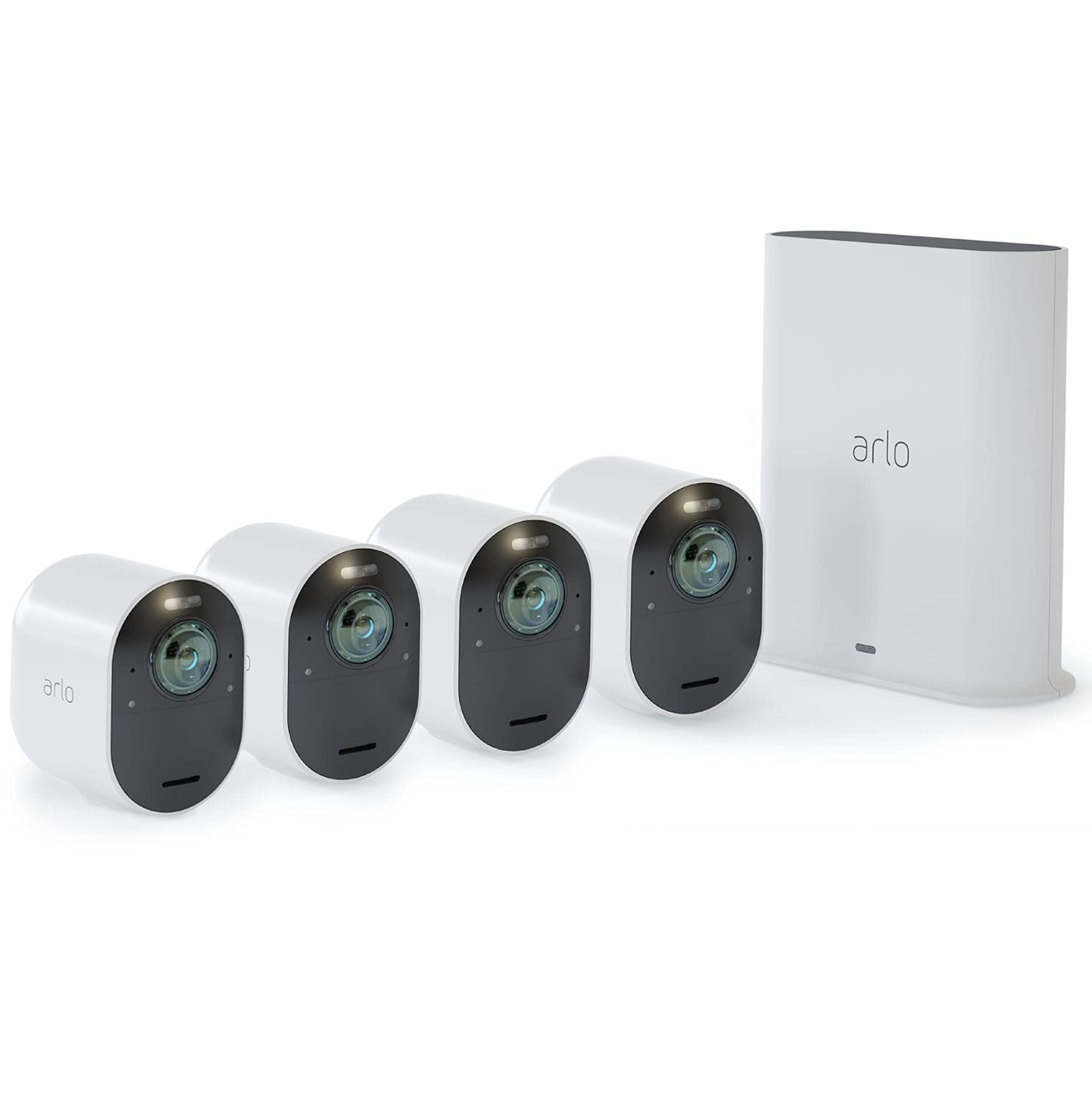 Arlo Ultra Wireless Outdoor Home Security Camera System CCTV, 6-month battery, Alarm, Colour Night Vision, Weatherproof, 4K, 2-Way Audio, 4 Camera kit, With free trial of Arlo Secure Plan