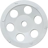 5 Inch PCD Grinding Cup Wheel 6 Segments for Epoxy Thinset Glue and Concrete Floor Surface Coating Removal, 5/8"-11 Threaded