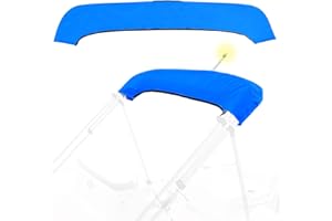 MIONOVITY 3Bow Bimini Top Storage Boot Cover with Light Hole Bimini Cover Boot Waterproof 900D Marine Grade Pontoon Bimini Top Replacement Boot,6'L 61"-66" W Blue