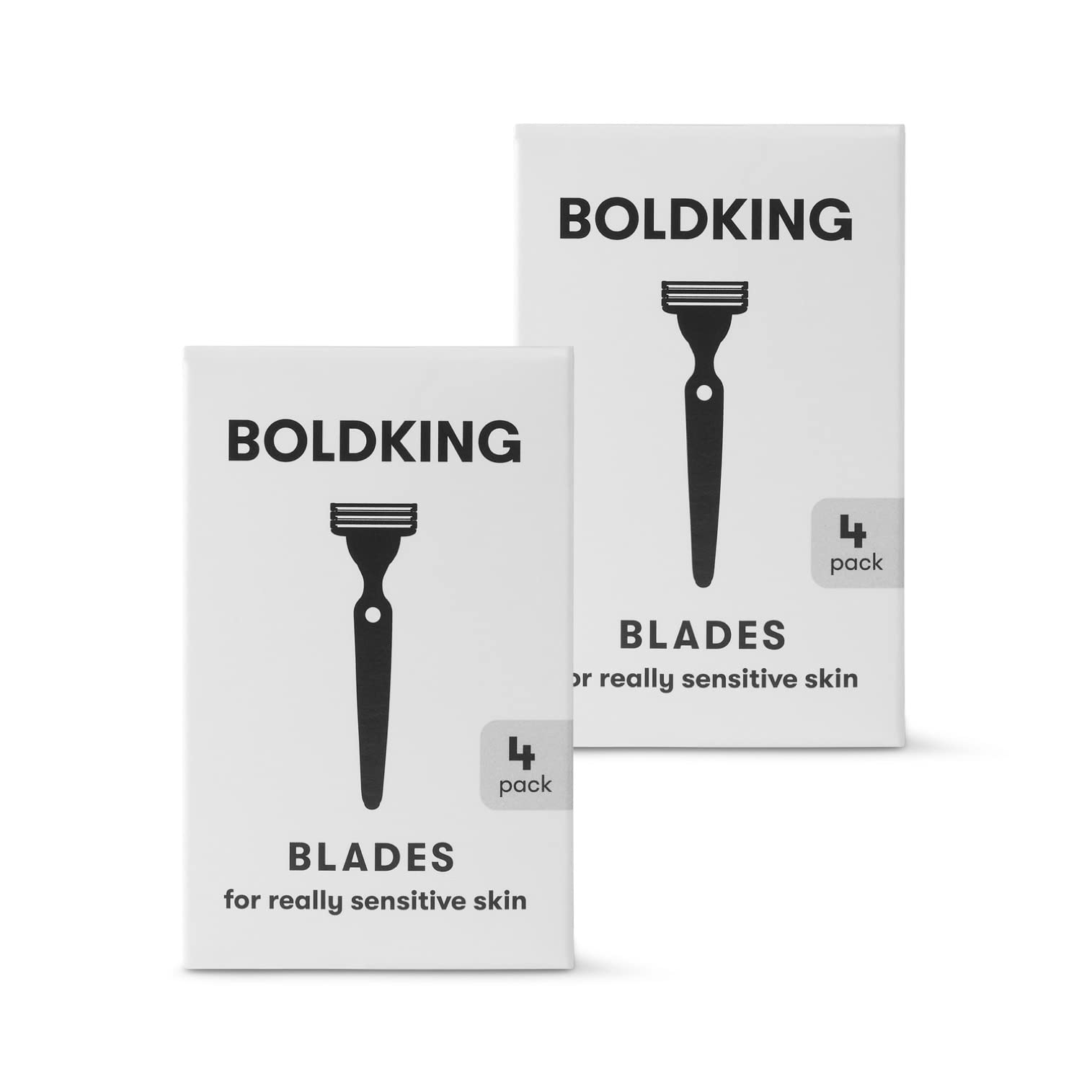 BOLDKING RAZOR BLADES DUOPACK (8 blades) for really sensitive skin | refill blades | replacement blades men | for beard, head, shoulders, back, armpits, legs, intimate shaving | wet razor