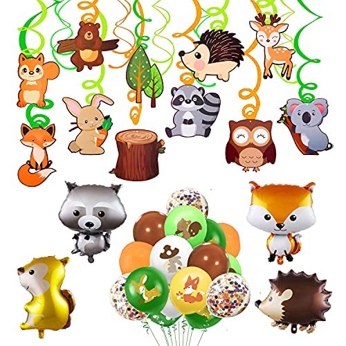 33PCS Woodland Animals Birthday Party Supplies Woodland Baby