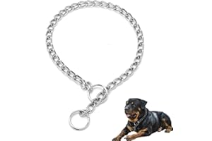 SOSOPET Silver Choker Chain for Dogs Chain Dog Choke Link Training Collar Pet Metal Slip Puppy Martingale Collars for XXS XS Small Medium Large Big XL Breed Dogs M