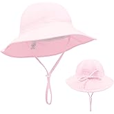 Baby Girl Sun Hat Toddler Summer Foldable Beach Hats with UPF50+ Sun Protection Wide Brim Baby Bucket Hat Cap