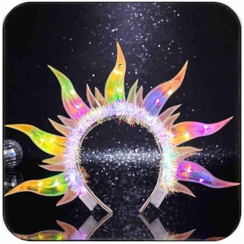 Amazon.com: Zoestar Light Up Fire Headband LED Sun Goddess  display picture 2