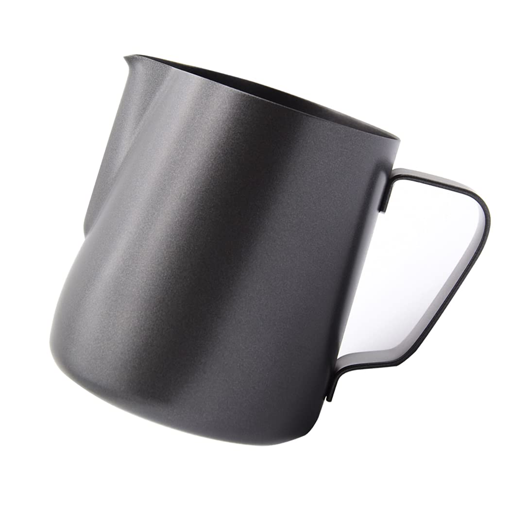 Hoshen 400ML Stainless Steel Frothing Cup, Milk Frothing Cup, Latte Art Cup, Espresso Latte Cappuccino Steaming Cup，Black