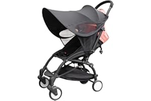 SIQITECHNO Universal Sun Shade for Baby Stroller UV Protection Rainproof Sun Cover Stroller Pram Pushchair Buggy Blackout Parasol Sunshade Blind Canopy Cover Pushchair Anti-UV Awning for Travel Park Walking
