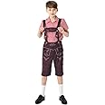 AWIBMK Kids Boys German Oktoberfest Costume Lederhosen Shorts Shirt Socks Traditional Bavarian Halloween Outfit 3PCS Sets