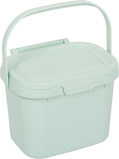 Addis Everyday Kitchen Food Waste Compost Caddy Bin 4.5 L Mist Green