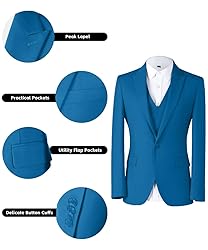 Men's Lake Blue Party Homcoming Suits Solid Blazer