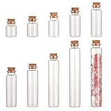 CRASPIRE 18Pcs 9 Size Small Glass Bottles with Cork