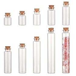 CRASPIRE 18Pcs 9 Size Small Glass Bottles with Cork