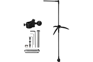 Velpaw Livescope Transducer Pole Ice Fishing Mount, Marine-Grade Aluminum Mount for Garmin/Lowrance, Adjustable Depth 360° Ro