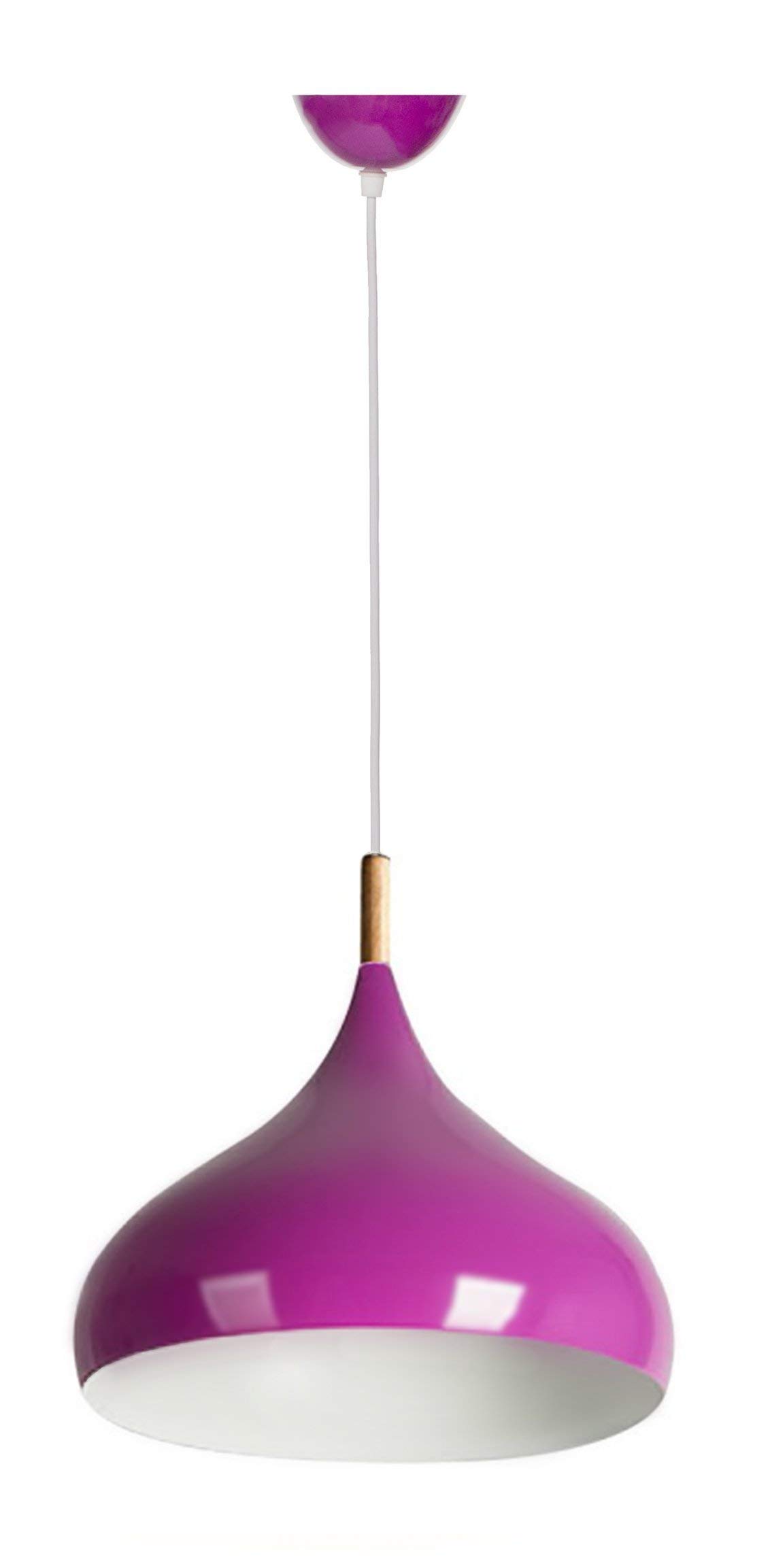 Modern Nordic Pendant Lighting E27 Screw for Restaurant Bedroom Study Loft Hallway 35 cm Diameter Fuchsia