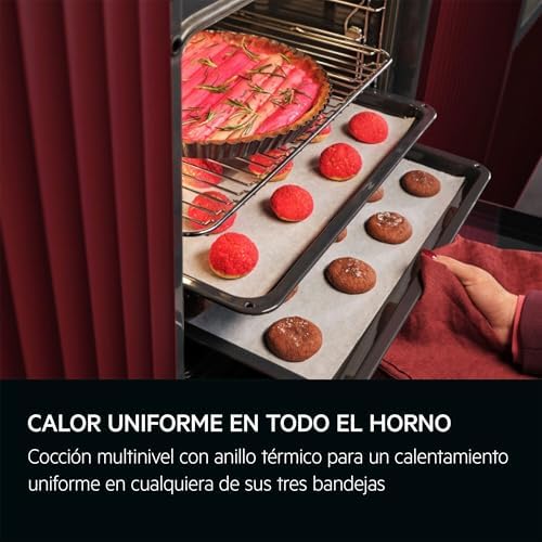 Horno Multifunción TU5AB20WSK, 72 L, Limpieza Aqua Clean, 7 Programas, Ventilador XXL SurroundCook, Cocción Multinivel, Mandos Escamotables, Pantalla LED, Cristal Negro
