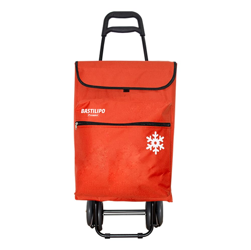 Bastilipo 4 Folding Wheels Shopping Cart with Thermal Bag, Orange, Naranja โ image 1