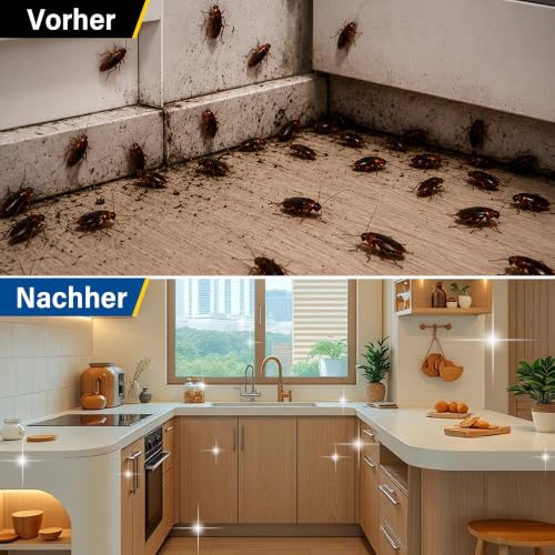 6 x 30 g Cockroaches Odourless Bait - Cockroaches Monitoring Device Gel for Indoor & Outdoor Use, Kitchen & Household, Long Lasting & Effective, Safe for Children and Pets