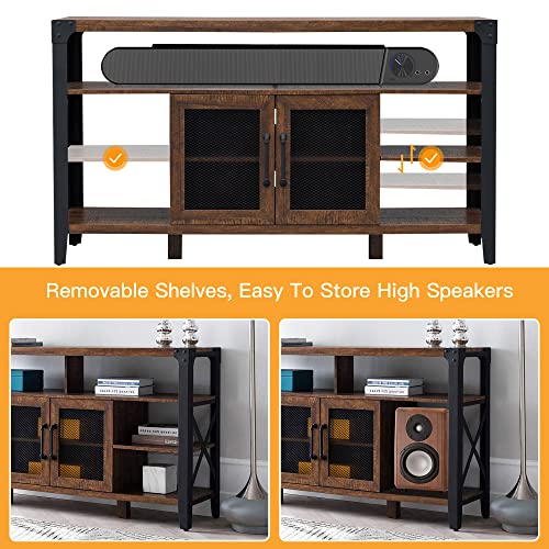 OKD TV Stand Industrial Rustic Entertainment Center for 65 Inch TV, 33