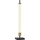 Adesso LED Table Lamp – Black with Antique Brass and Frosted Shade, 4-Way Brightness, 12W Integrated LED Accent Light for Liv