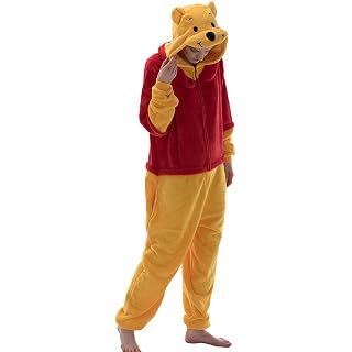 COSUSKET Snug Fit Unisex Adult Onesie Pajamas, Flannel Cosplay Animal One Piece Halloween Costume Sleepwear Homewear