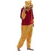 COSUSKET Snug Fit Unisex Adult Onesie Pajamas, Flannel Cosplay Animal One Piece Halloween Costume Sleepwear Homewear
