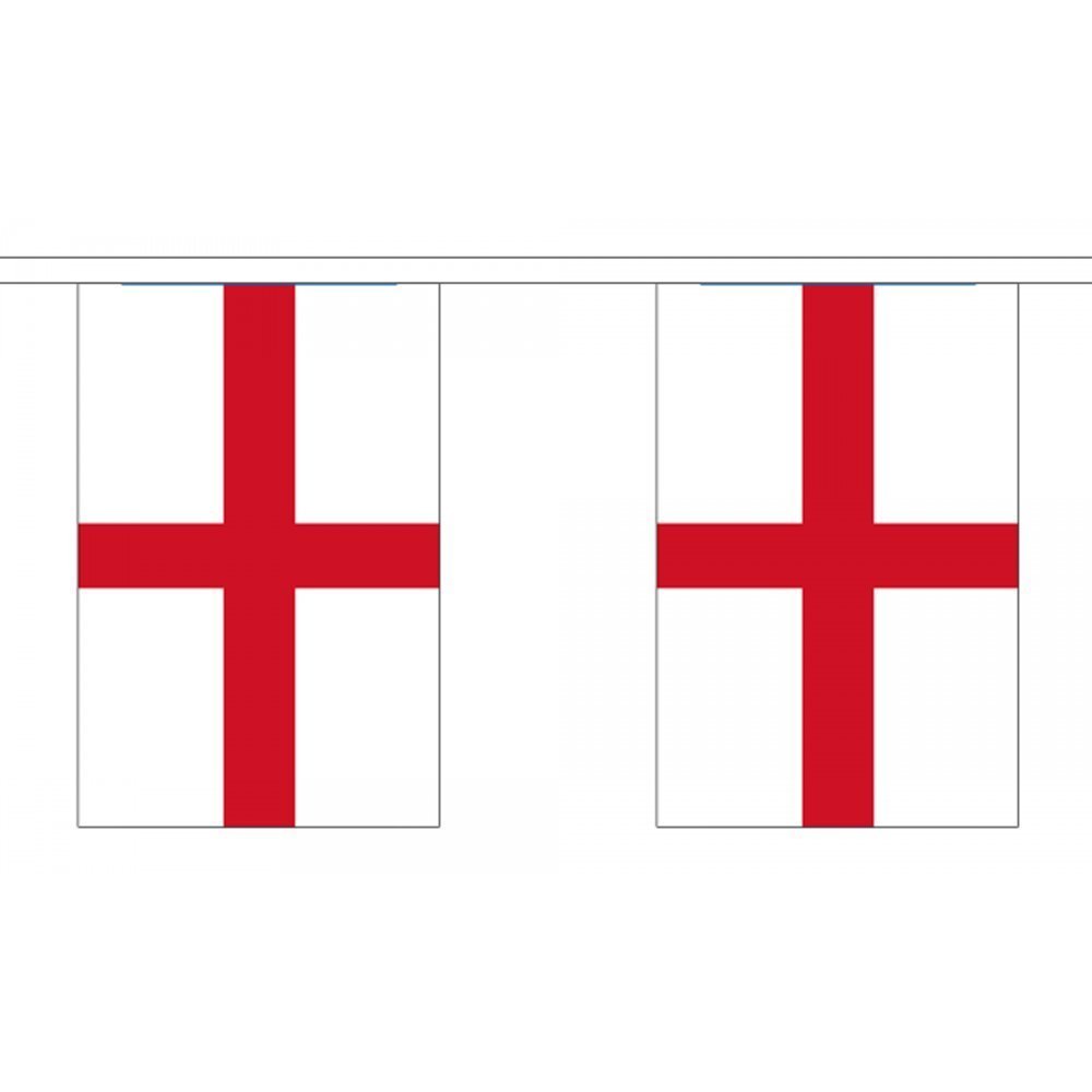 Flagtex St George Rectangle Bunting Premium Fabric Bunting For Indoor and Outdoor Use (3m (10 Flags))