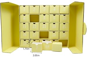 ACHARD Empty 25 Days Advent Calendar EID Ramadan To Fill Yourself Gift Packaging Box (yellow)