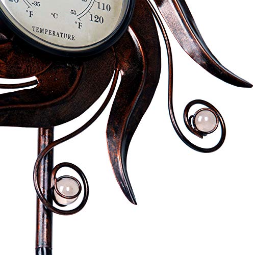 Outdoor Metal Thermometer Garden Stake Weather Resistant Outdoor