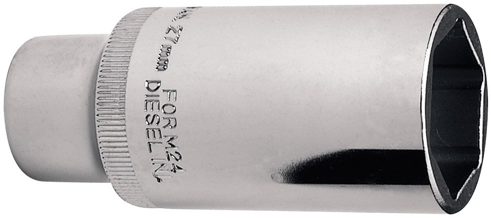 Draper 16216 Expert Diesel Injector Socket, 27mm Ø, 1/2" Square Drive, Multicolor
