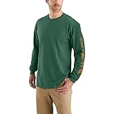 Carhartt Men's Loose Fit Heavyweight Long-sleeve Logo Sleeve Graphic T-shirt