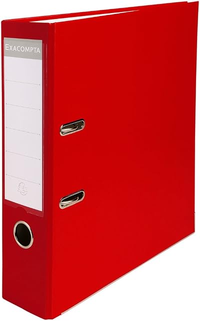 Exacompta PP Lever Arch File 320x290mm A4 75mm Spine Red 80mm Rings