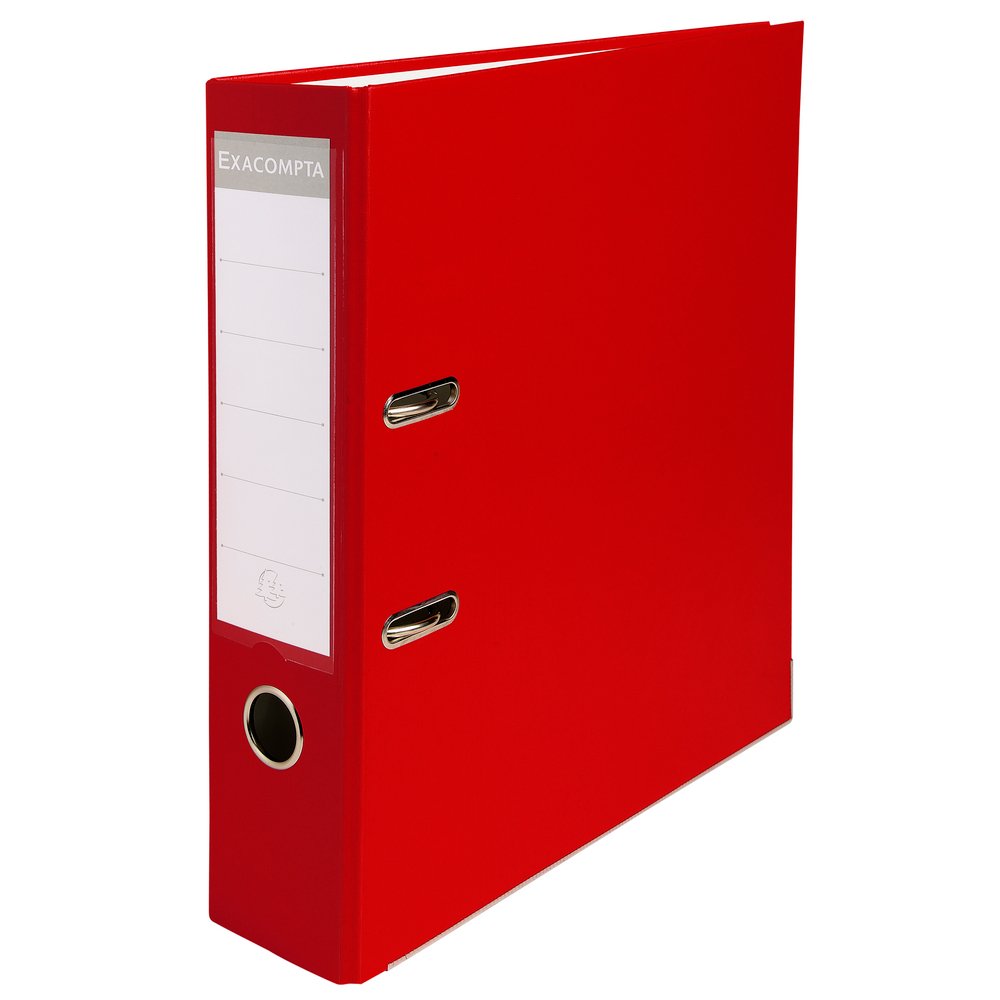 Exacompta - Ref 918403B - PP Lever Arch File - 320 x 290mm in Size, Suitable for Storing A4 Documents, 75mm Spine, Reinforced Finger Pull & Bottom Edge - Red