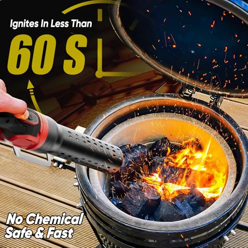 SHALL Charcoal Lighters 2000W Hot Air Gun 1100℉ Heated Chemical Free for BBQ Smokers, Grill Lighters, Wood Fireplaces and Fire Pits