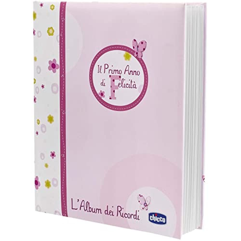 Chicco Birth Book for Babies and Children, Diary with Spaces for Notes and Photos, Pink, ‎27.5 x 25 x 3 cm, 920 g