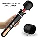 Cordless Wand Massager with 5 Powerful Speeds 10 Vibration Patterns for Neck Back Deep Tissue Massage, PALOQUETH Handheld Lightweight Rechargeable Body Massager with Removable 360° Bendable Silicone