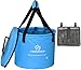 Freegrace Premium Collapsible Bucket - Multifunctional Folding Bucket - Perfect Gear for Camping, Hiking & Travel (Blue, 10L(Upgraded))