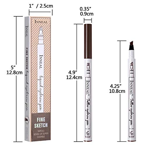 Eyebrow Tattoo Pen, 3PCS Microblading Eyebrow Pencil with a Micro-Fork Tip Applicator Long Lasting, Waterproof, Smudge Proof For Fuller Natural Looking Brows