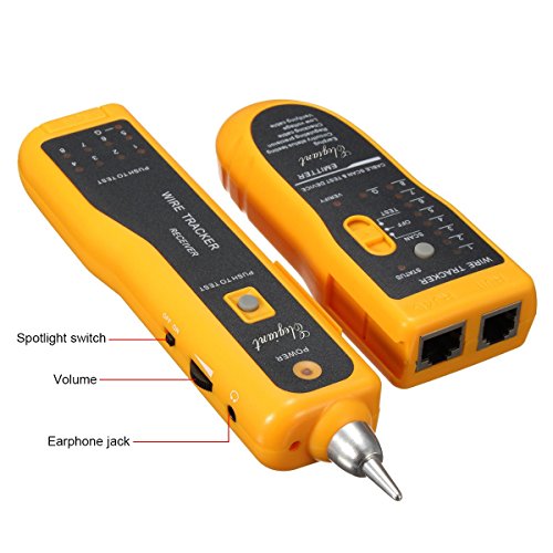 Cable Tester, ELEGIANT XQ-350 Wire Tracker Tester RJ45 RJ11 Network Tester Telephone Phone Wire Finder Ethernet LAN Line Finder Cat5 Cat6 with 2 Network Wire Stripper, Headphone, Toolkit