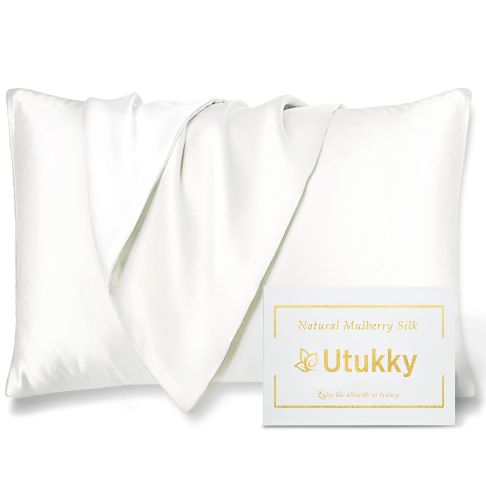 Utukky Silk Pillowcase, Silk on One Side, Tencel, 19.7