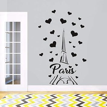 Amazon Com Paris France Tower Wall Decal Love Heart Design