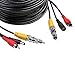 Masione black 100ft Feet AV Video Audio & Power BNC Cable for CCTV Video Security Surveillance Camera with 2 RCA Male to BNC Female Connectors 3JG