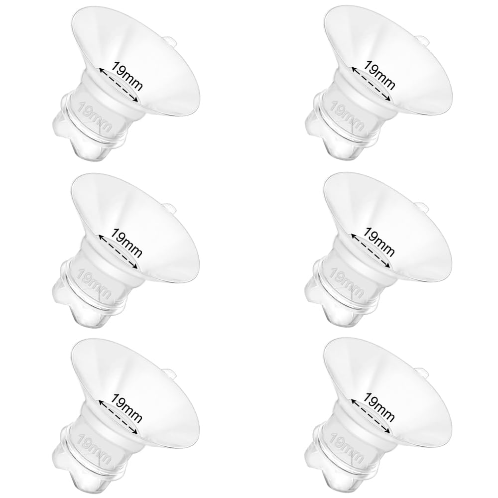 Photo 1 of 6pcs Updated Silicone Flange Insert 19mm Compatible with Momcozy/Medela/Spectra/Eufy/Lansinoh/TSRETE/Elvie/NCVI/Paruu Breast Pump, for 24mm Flange/Shield, Breastfeeding Essential Replacement Pump Part