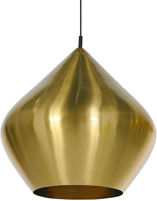 Tom Dixon Beat Stout Black Brushed Pendant Light Matt Brass Cord Diameter 52 Cm Height 50 Cm Amazon Co Uk Lighting
