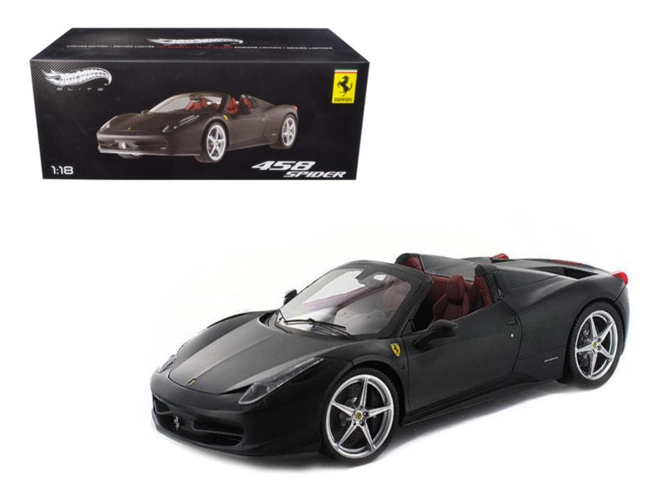 Hotwheels Elite (Mattel) X5485 Model Car - Scale Model - Ferrari 458 Italia Spider - 2011-1:18 Scale